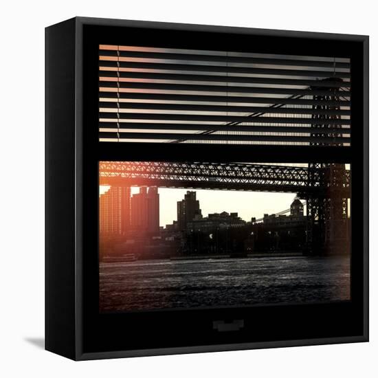 View from the Window - Williamsburg Bridge - New York-Philippe Hugonnard-Framed Stretched Canvas