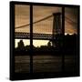 View from the Window - Williamsburg Bridge - New York-Philippe Hugonnard-Stretched Canvas