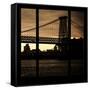 View from the Window - Williamsburg Bridge - New York-Philippe Hugonnard-Framed Stretched Canvas