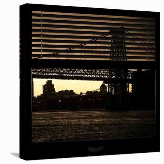 View from the Window - Williamsburg Bridge - New York-Philippe Hugonnard-Stretched Canvas