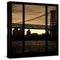 View from the Window - Williamsburg Bridge - New York-Philippe Hugonnard-Stretched Canvas