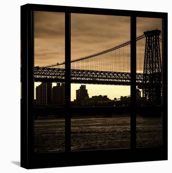 View from the Window - Williamsburg Bridge - New York-Philippe Hugonnard-Stretched Canvas