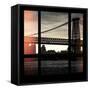 View from the Window - Williamsburg Bridge - New York-Philippe Hugonnard-Framed Stretched Canvas