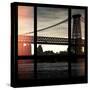 View from the Window - Williamsburg Bridge - New York-Philippe Hugonnard-Stretched Canvas