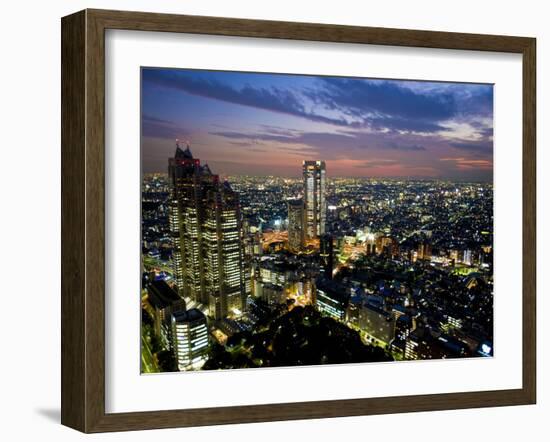 View from Tokyo Metropolitan Building, Shinjuku, Tokyo, Japan, Asia-Ben Pipe-Framed Photographic Print