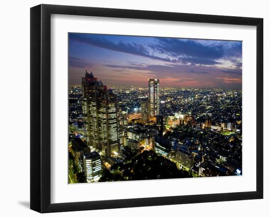 View from Tokyo Metropolitan Building, Shinjuku, Tokyo, Japan, Asia-Ben Pipe-Framed Photographic Print