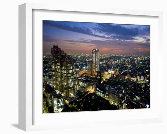 View from Tokyo Metropolitan Building, Shinjuku, Tokyo, Japan, Asia-Ben Pipe-Framed Photographic Print