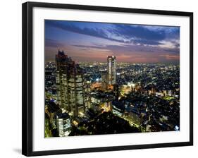 View from Tokyo Metropolitan Building, Shinjuku, Tokyo, Japan, Asia-Ben Pipe-Framed Photographic Print