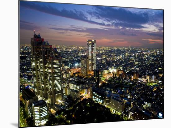 View from Tokyo Metropolitan Building, Shinjuku, Tokyo, Japan, Asia-Ben Pipe-Mounted Photographic Print