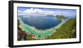 View from Tropical Island of Tun Sakaran Marine Park, Celebes Sea, Nr Semporna, Sabah, Borneo-Peter Adams-Framed Photographic Print