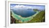 View from Tropical Island of Tun Sakaran Marine Park, Celebes Sea, Nr Semporna, Sabah, Borneo-Peter Adams-Framed Photographic Print