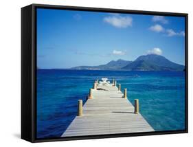 View from Turtle Bay, St. Kitts, Caribbean-David Herbig-Framed Stretched Canvas