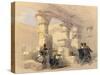 View from under the Portico of Dayr E Medeeneh, Thebes-David Roberts-Stretched Canvas