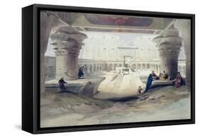 View from Under the Portico of Temple of Edfou, Upper Egypt-David Roberts-Framed Stretched Canvas