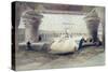 View from Under the Portico of Temple of Edfou, Upper Egypt-David Roberts-Stretched Canvas