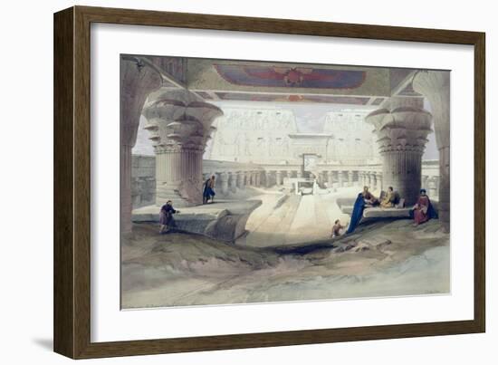View from Under the Portico of Temple of Edfou, Upper Egypt-David Roberts-Framed Giclee Print