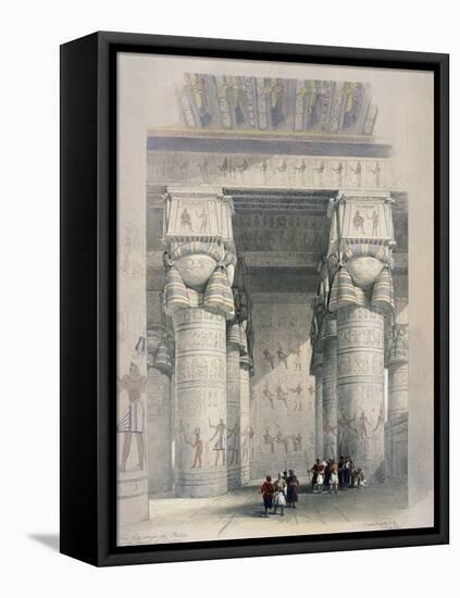 View from under the Portico of the Great Temple Ofdendera-David Roberts-Framed Stretched Canvas