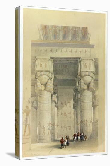 View from under the portico of the Temple at Denderah, Egypt, 19th century-David Roberts-Stretched Canvas
