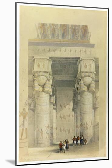 View from under the portico of the Temple at Denderah, Egypt, 19th century-David Roberts-Mounted Giclee Print