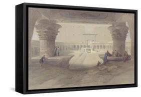 View from under the Portico of the Temple of Edfu-David Roberts-Framed Stretched Canvas