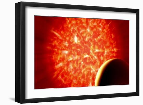 View from Uranus If Our Sun Were Replaced by Vy Canis Majoris-null-Framed Premium Giclee Print