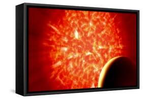 View from Uranus If Our Sun Were Replaced by Vy Canis Majoris-null-Framed Stretched Canvas