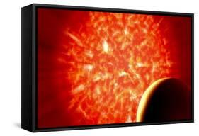 View from Uranus If Our Sun Were Replaced by Vy Canis Majoris-null-Framed Stretched Canvas