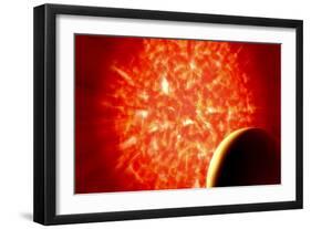 View from Uranus If Our Sun Were Replaced by Vy Canis Majoris-null-Framed Art Print