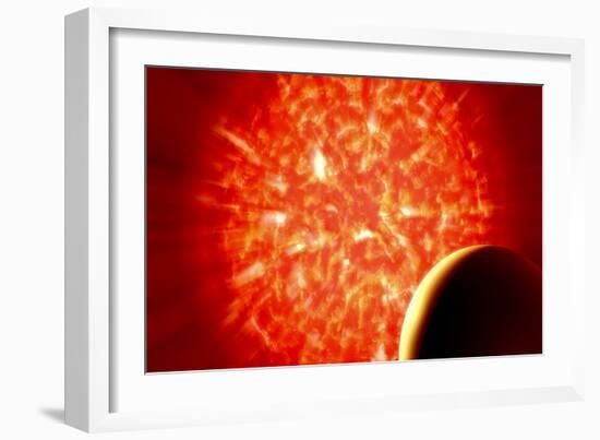 View from Uranus If Our Sun Were Replaced by Vy Canis Majoris-null-Framed Art Print