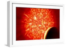 View from Uranus If Our Sun Were Replaced by Vy Canis Majoris-null-Framed Art Print