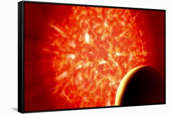 View from Uranus If Our Sun Were Replaced by Vy Canis Majoris-null-Framed Stretched Canvas