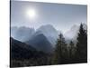 View from Val Rendena towards the Brenta Dolomites. Italy, Trentino, Val Rendena-Martin Zwick-Stretched Canvas