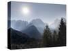View from Val Rendena towards the Brenta Dolomites. Italy, Trentino, Val Rendena-Martin Zwick-Stretched Canvas