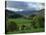 View from Valley to Snowdonia Mountains, Snowdonia, Gwynedd, Wales, United Kingdom, Europe-null-Stretched Canvas