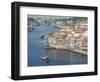 View from Vila Nova de Gaia towards Porto with the old town. The old town is listed as UNESCO World-Martin Zwick-Framed Photographic Print