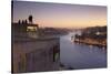 View from Vila Nova de Gaia View over Douro River at sunset to Ribeira District, UNESCO World Herit-Markus Lange-Stretched Canvas