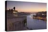 View from Vila Nova de Gaia View over Douro River at sunset to Ribeira District, UNESCO World Herit-Markus Lange-Stretched Canvas