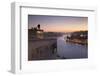 View from Vila Nova de Gaia View over Douro River at sunset to Ribeira District, UNESCO World Herit-Markus Lange-Framed Premium Photographic Print