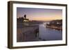 View from Vila Nova de Gaia View over Douro River at sunset to Ribeira District, UNESCO World Herit-Markus Lange-Framed Photographic Print