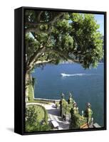 View From Villa Balbianello, Lenno, Lake Como, Lombardy, Italy, Europe-Vincenzo Lombardo-Framed Stretched Canvas