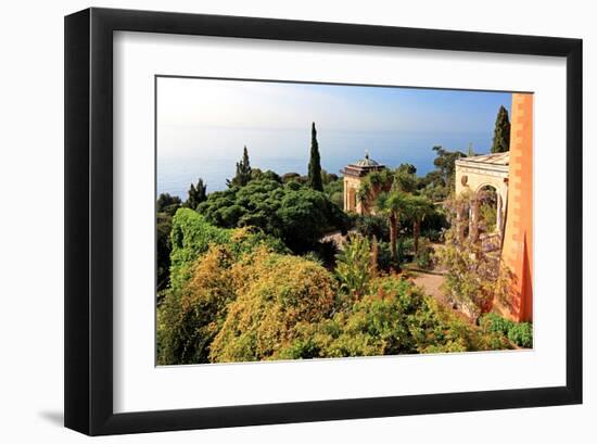 View from Villa Hanbury at Hanbury Botanic Gardens near Ventimiglia, Liguria, Italy-null-Framed Art Print