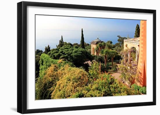 View from Villa Hanbury at Hanbury Botanic Gardens near Ventimiglia, Liguria, Italy-null-Framed Art Print