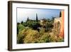 View from Villa Hanbury at Hanbury Botanic Gardens near Ventimiglia, Liguria, Italy-null-Framed Art Print