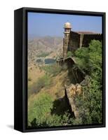 View from Walls of Jaigarh Fort, Amber, Near Jaipur, Rajasthan State, India-Richard Ashworth-Framed Stretched Canvas