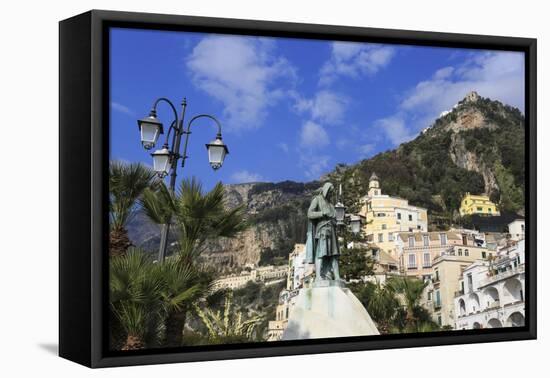 View from Waterfront to Statue-Eleanor Scriven-Framed Stretched Canvas