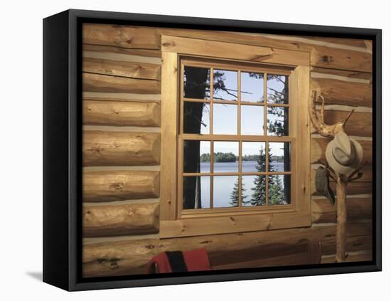 View from Window in Log Cabin-null-Framed Stretched Canvas