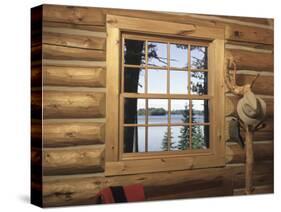 View from Window in Log Cabin-null-Stretched Canvas