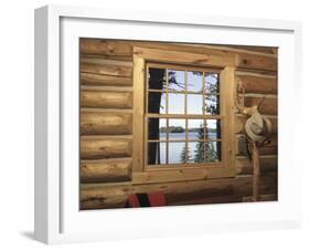 View from Window in Log Cabin-null-Framed Premium Photographic Print