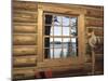 View from Window in Log Cabin-null-Mounted Premium Photographic Print