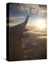 View from Window of Boeing 737-800 En Route from Australia to New Zealand at Sunset, Australia, Pac-Nick Servian-Stretched Canvas